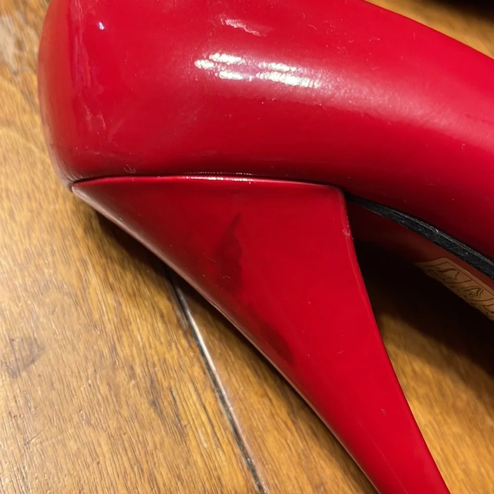 GIFTED Vintage Patent Leather Loriblu Made in Italy Red Patent Fetish Pumps 38 - Picture 15 of 15